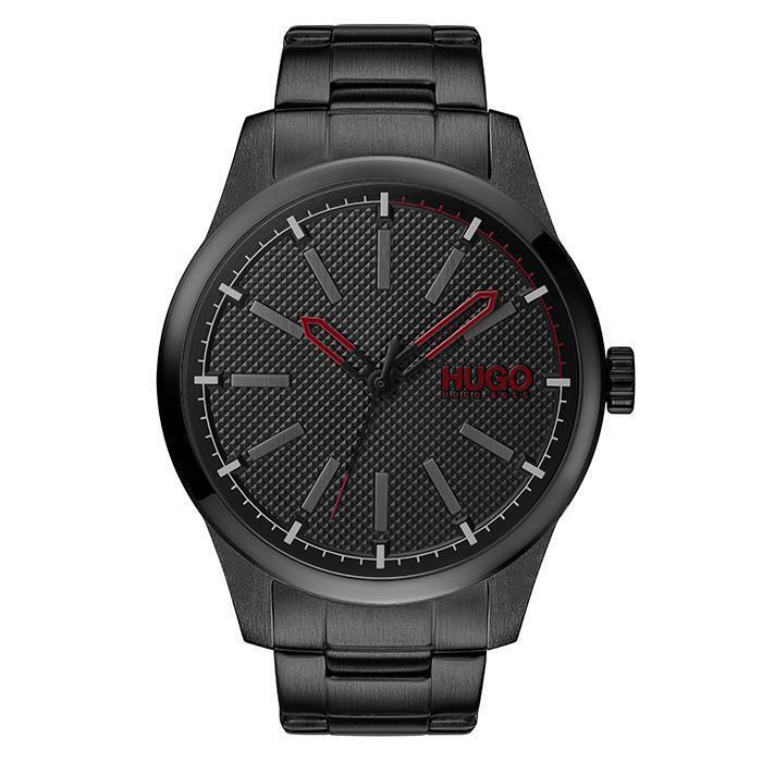 Hugo Boss Invent Men`s Three-hand Black Stainless Steel 46 mm Watch 1530148