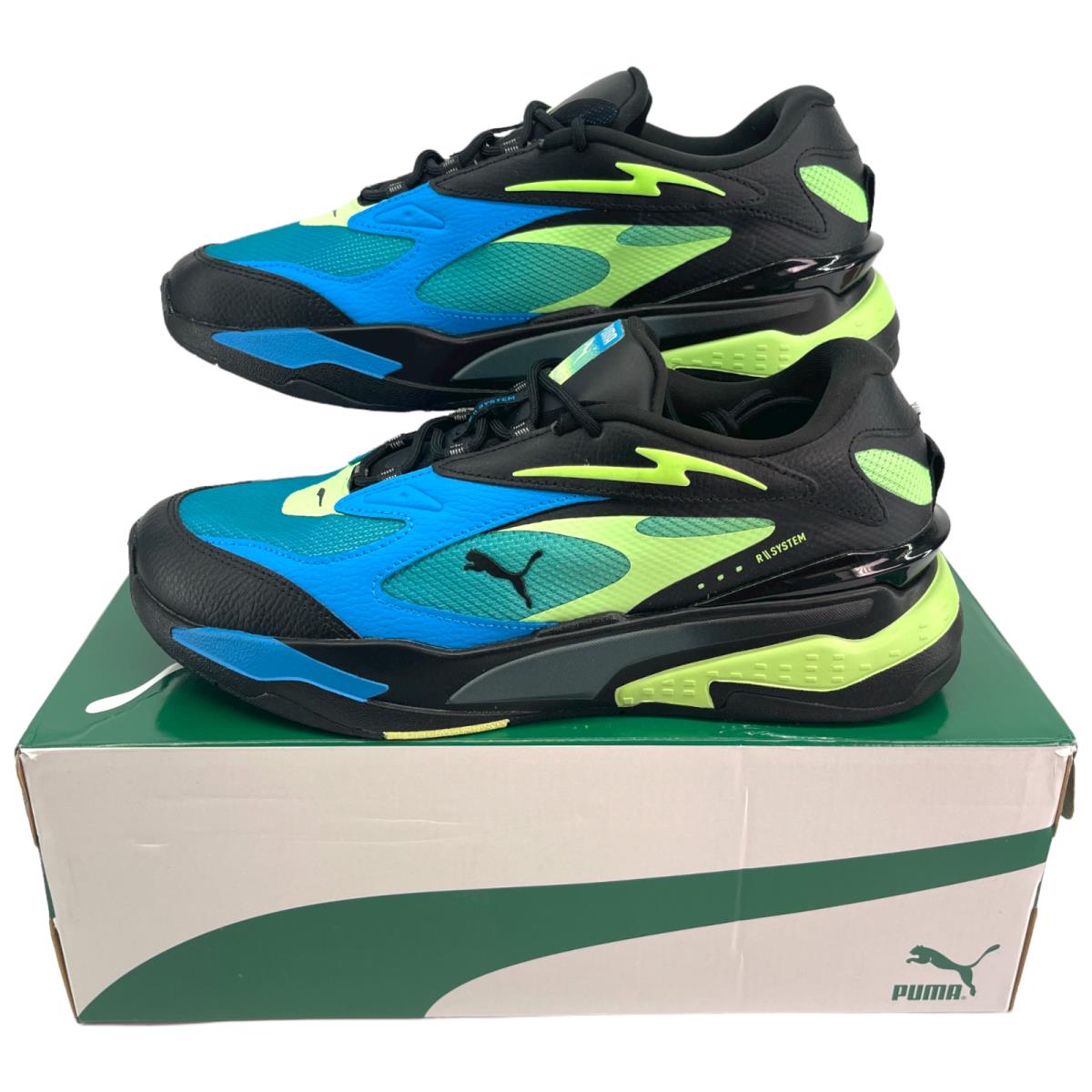 Puma Rs-fast LS Black Ocean Dive Dark Slate Sneakers Shoes 385707 01 Men Size 10