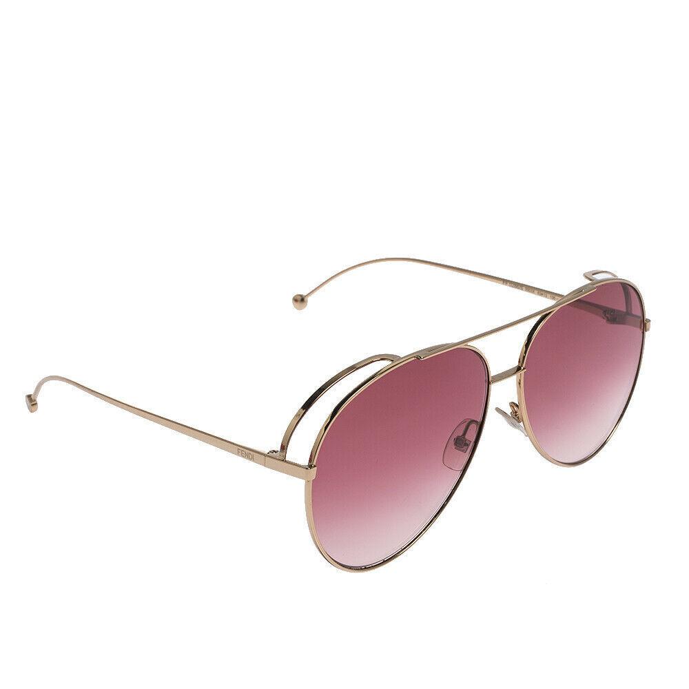 Fendi Sunglasses FF0286 0003X 63mm Gold / Pink Shaded Lens - Frame: Gold, Lens: Pink