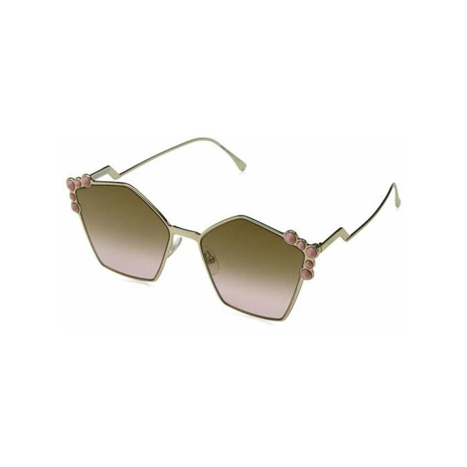 Fendi FF0261/S000 Rose Gold Cat-eye with Brown Lens Women Sunglasses - Frame: Rose Gold, Lens: Brown