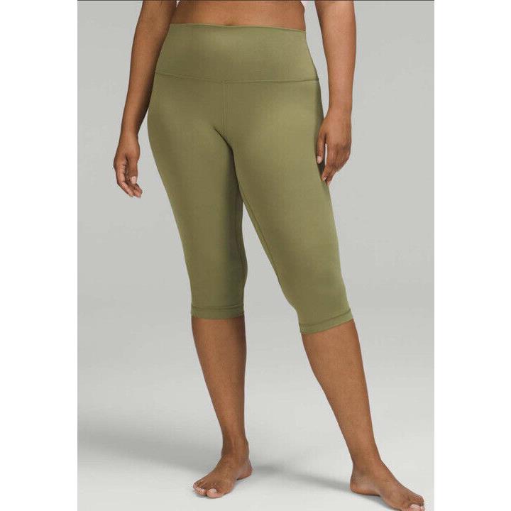 Lululemon Size 6 Align HR Crop 17 Bronze Green Brzg Pant Nulu Hirise Yoga Run