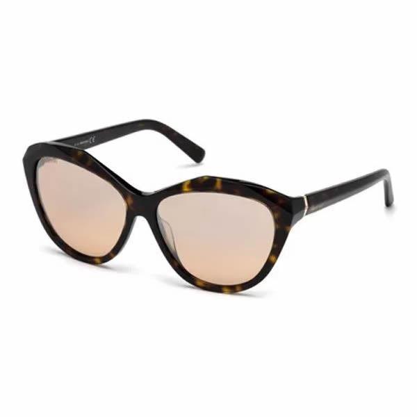 Swarovski SK0136 52G Women Sunglasses Havana / Brown Gradient Light Mirror Gold