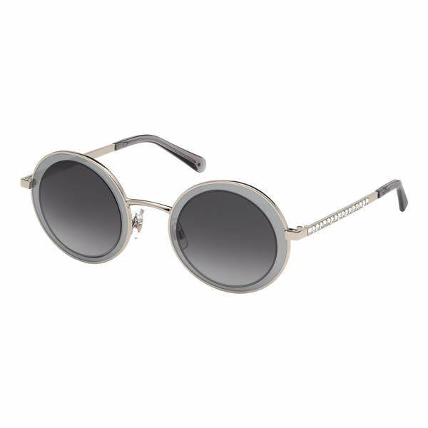 Swarovski SK0199 16B Women Sunglasses Silver / Grey Gradient Round