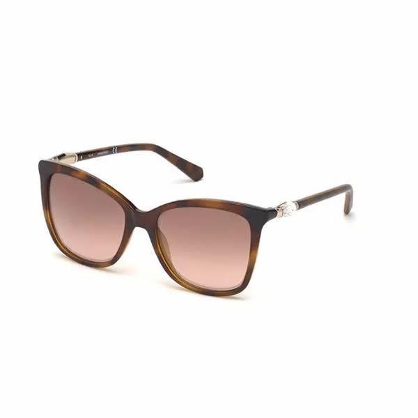 Swarovski SK0227 52G Women Sunglasses Havana / Brown Mirror Gold Butterfly