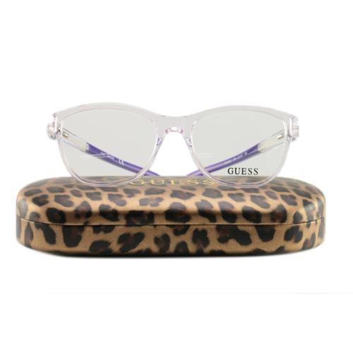 Guess eyeglasses  - Crystal/Violet , Crystal/Violet Frame, With Plastic Demo Lens Lens