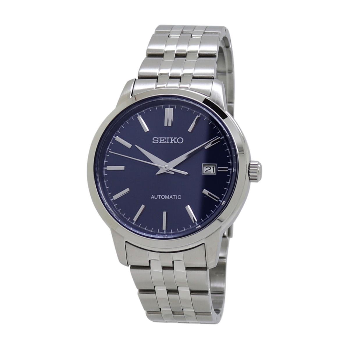 Seiko Essentials Automatic Blue Dial Stainless Steel Men`s Dress Watch SRPH87