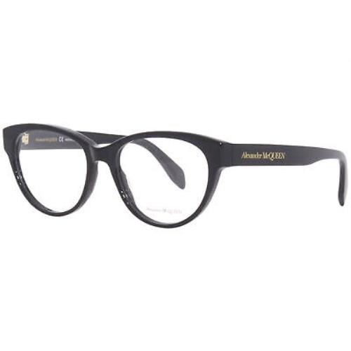 Alexander Mcqueen AM0359O 001 Eyeglasses Frame Women`s Black/gold Full Rim 52mm