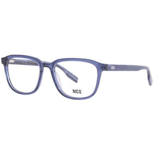 Alexander Mcqueen Mcq MQ0305O 003 Eyeglasses Frame Men`s Blue Full Rim Oval Shape 52mm
