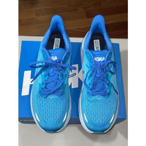 Hoka One One Men`s Clifton 8 Running Shoes Ibiza Blue Size 10.5D