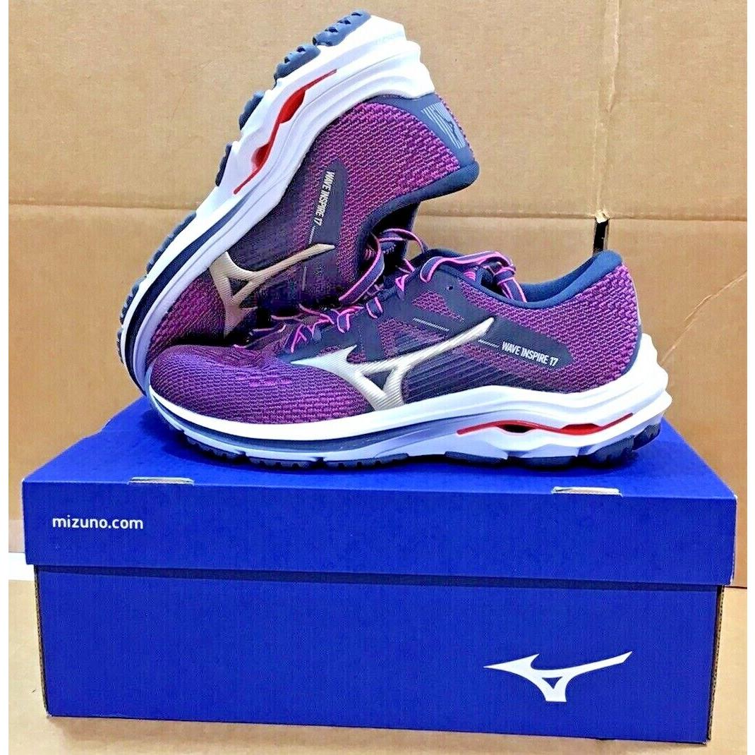 Mizuno Womens Running Shoes Wave Inspire 17 India Ink Purple 5353