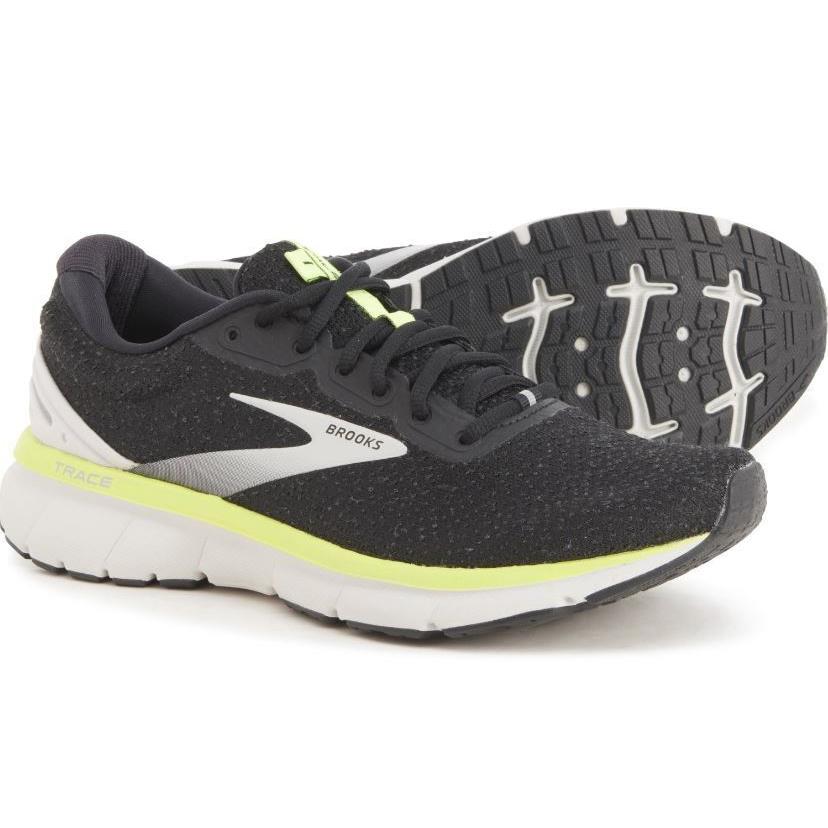 Men`s Brooks Trace Road Running Shoes Black Grey Nightlife Size 13