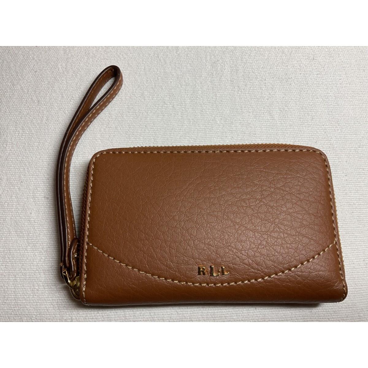 Ralph Lauren Womens` Wallet Brown Leather Electronic Wristlet RETAIL-$118