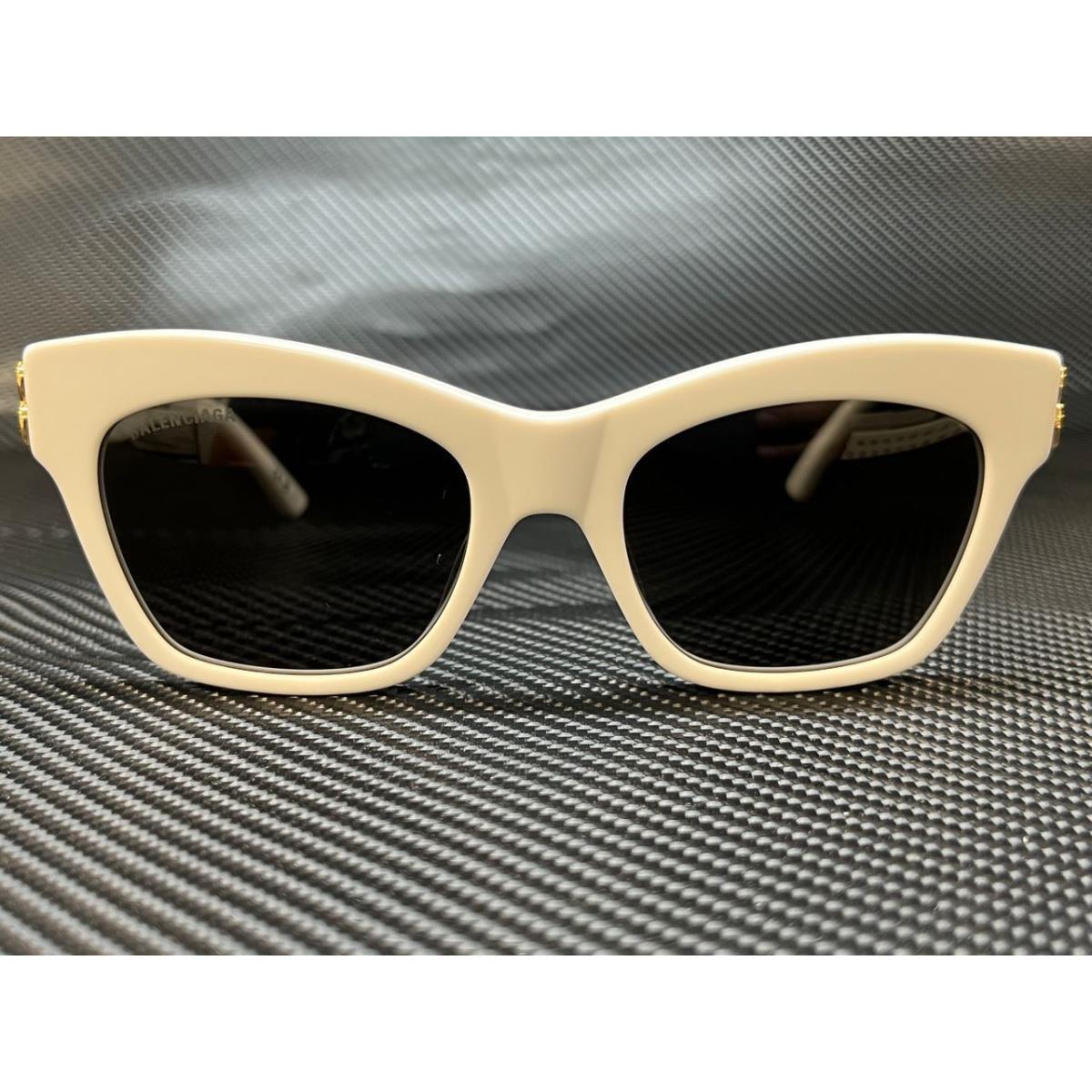 Balenciaga BB0132S 006 White Rectangle Square Women`s 53 mm Sunglasses