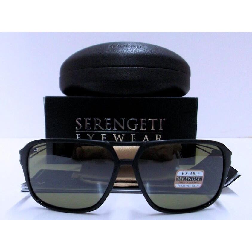 Serengeti 8191 Venezia Polarized Sunglasses Black Frame Glass Photochromic - Black Frame, 555 GG NM Lens