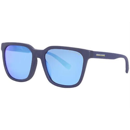 Armani Exchange AX4108SF 8181/25 Sunglasses Men`s Matte Blue/blue Mirror 57mm