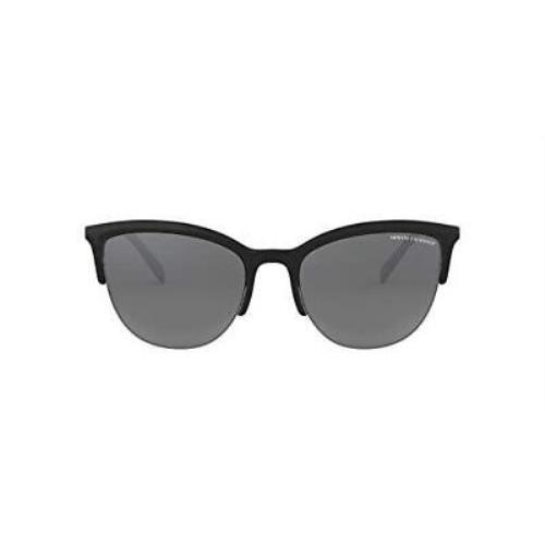 A X Armani Exchange Women`s AX4083S Round Sunglasses Black/light Grey Mirror Bl