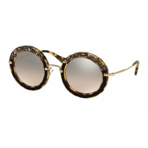 Miu Miu Core Designer Womens Sunglasses in Havana/gold with Brown Mirror
