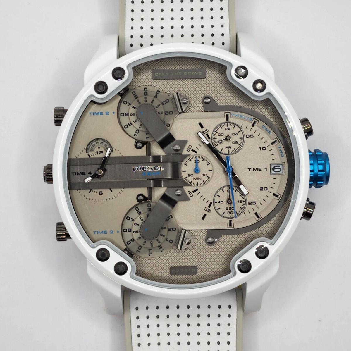 Diesel watch Daddy - Gray Dial, Gray Band, White Bezel 0