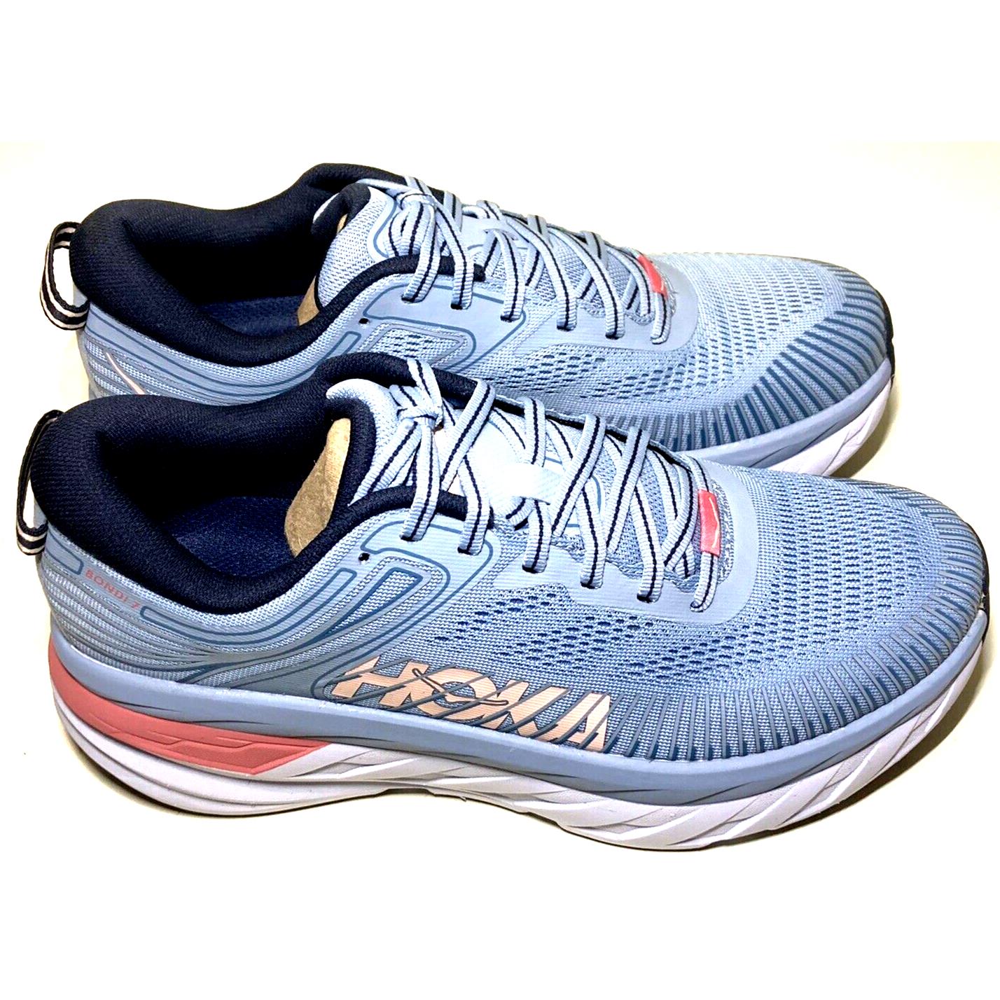Hoka One One Womens Size 8.5 Bondi 7 Running Shoe Blue Fog/blue Shad Sneaker