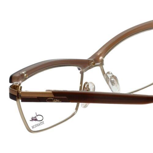 Cazal eyeglasses  - Beige Tan Brown , Brown Frame, Clear Lens 2