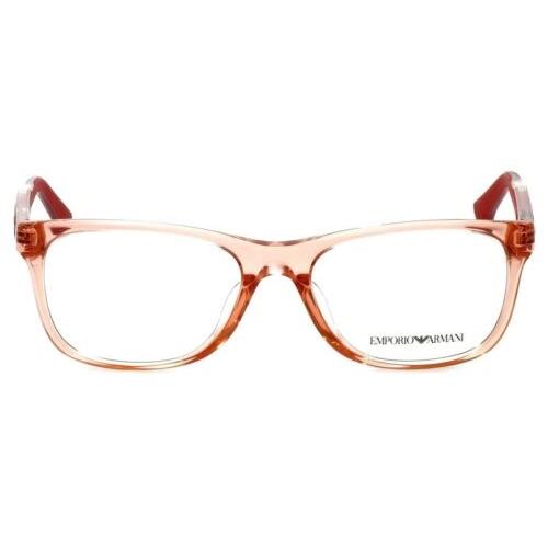 Emporio Armani Designer Reading Glasses EA3001F-5070-52 in Peach Transparent 52m