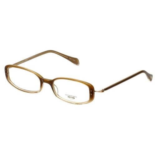 Oliver Peoples Designer Reading Glasses Chrisette Tzgr in Topaz Gradient 49mm - Topaz Brown Gradient , Brown Frame, Clear Lens