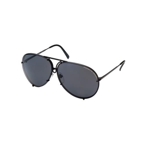 Porsche P8478 Designer Pilot Sunglasses Beta-titanium 28 Colors Sizes D2-Matte Black w/Grey & Silver Mirror