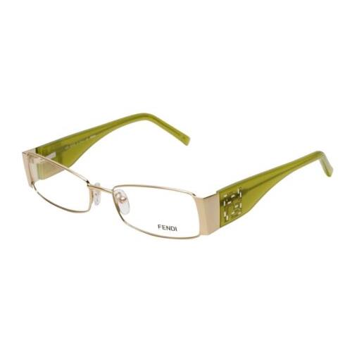 Fendi Designer Reading Glasses F923R-714-52 mm in Gold Green Crystal