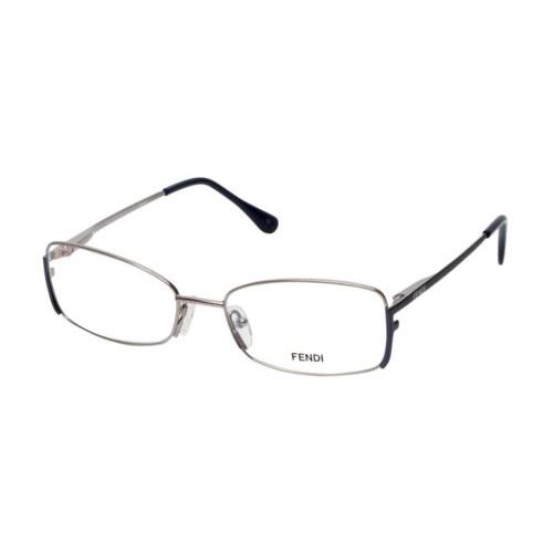 Fendi Designer Reading Glasses F960-030 in Nickel 52mm - Silver Black, Frame: Multi-Color, Lens: Clear