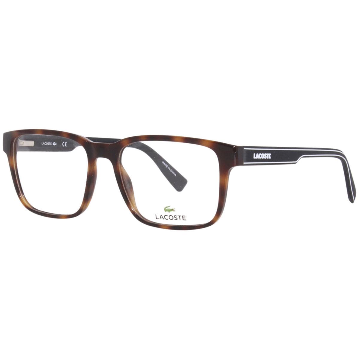 Lacoste L2895 230 Eyeglasses Frame Men`s Havana Full Rim Rectangle Shape 55mm