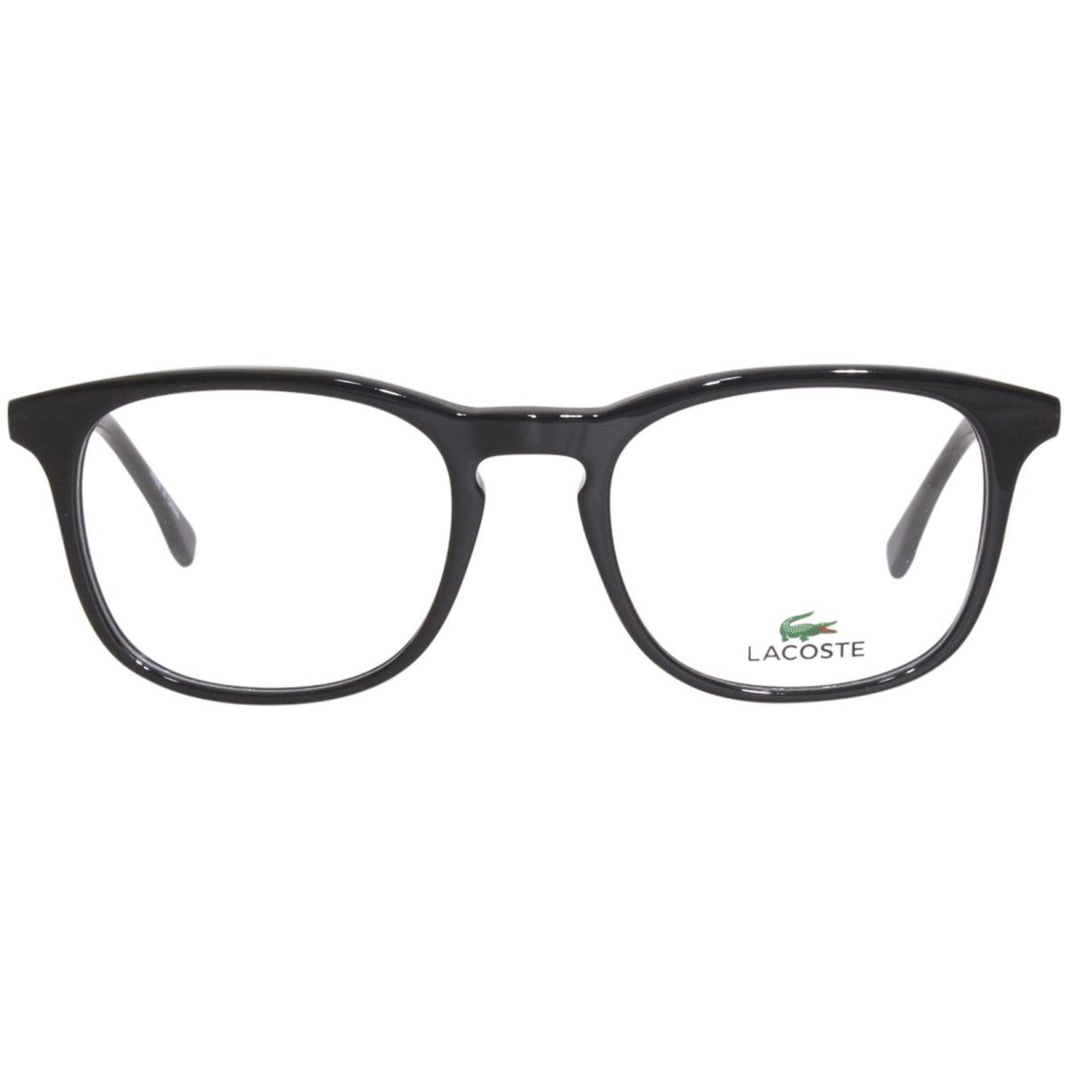 Lacoste L2889 001 Eyeglasses Frame Men`s Black Full Rim Rectangle Shape 52mm