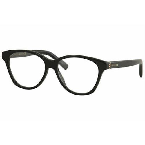 Gucci Women`s Eyeglasses Web GG0456O GG/0456/O 001 Black/gold Optical Frame 54mm