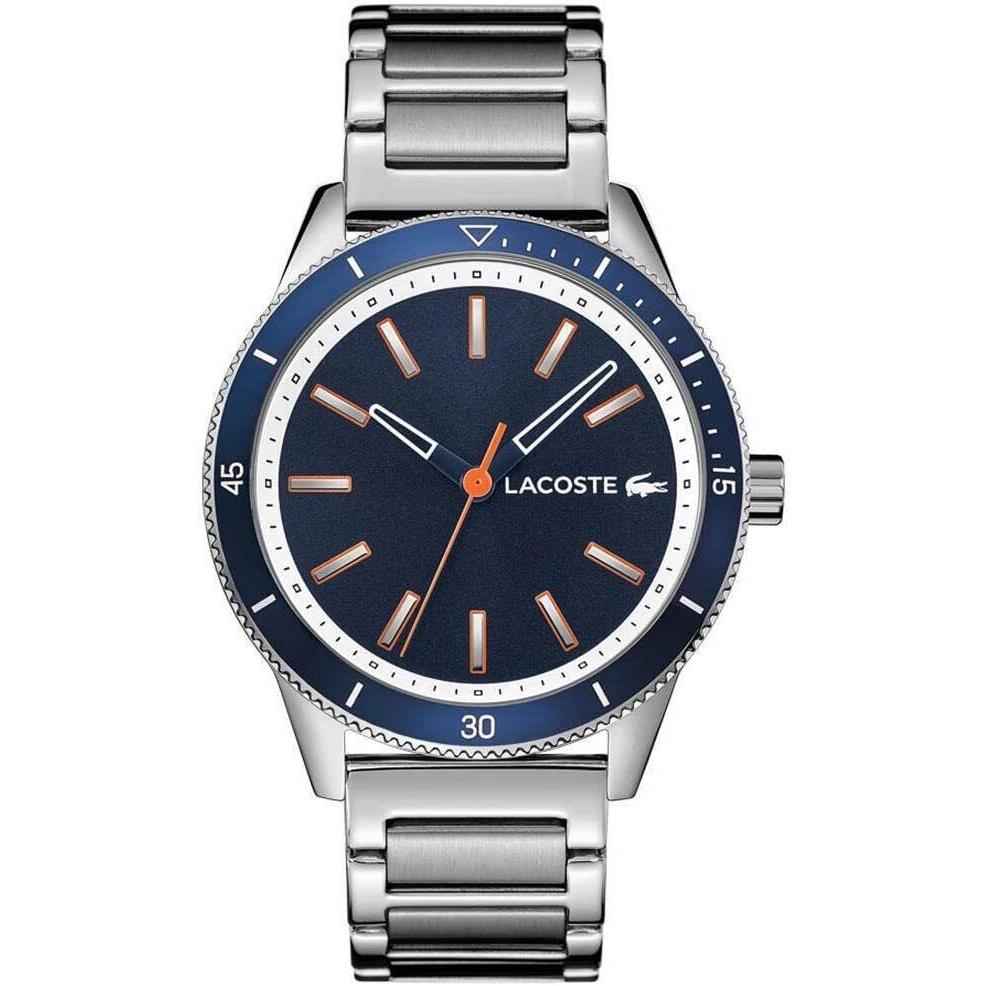 Lacoste Key West Men`s Navy Blue Dial Silver Tone 42 mm Watch 2011014