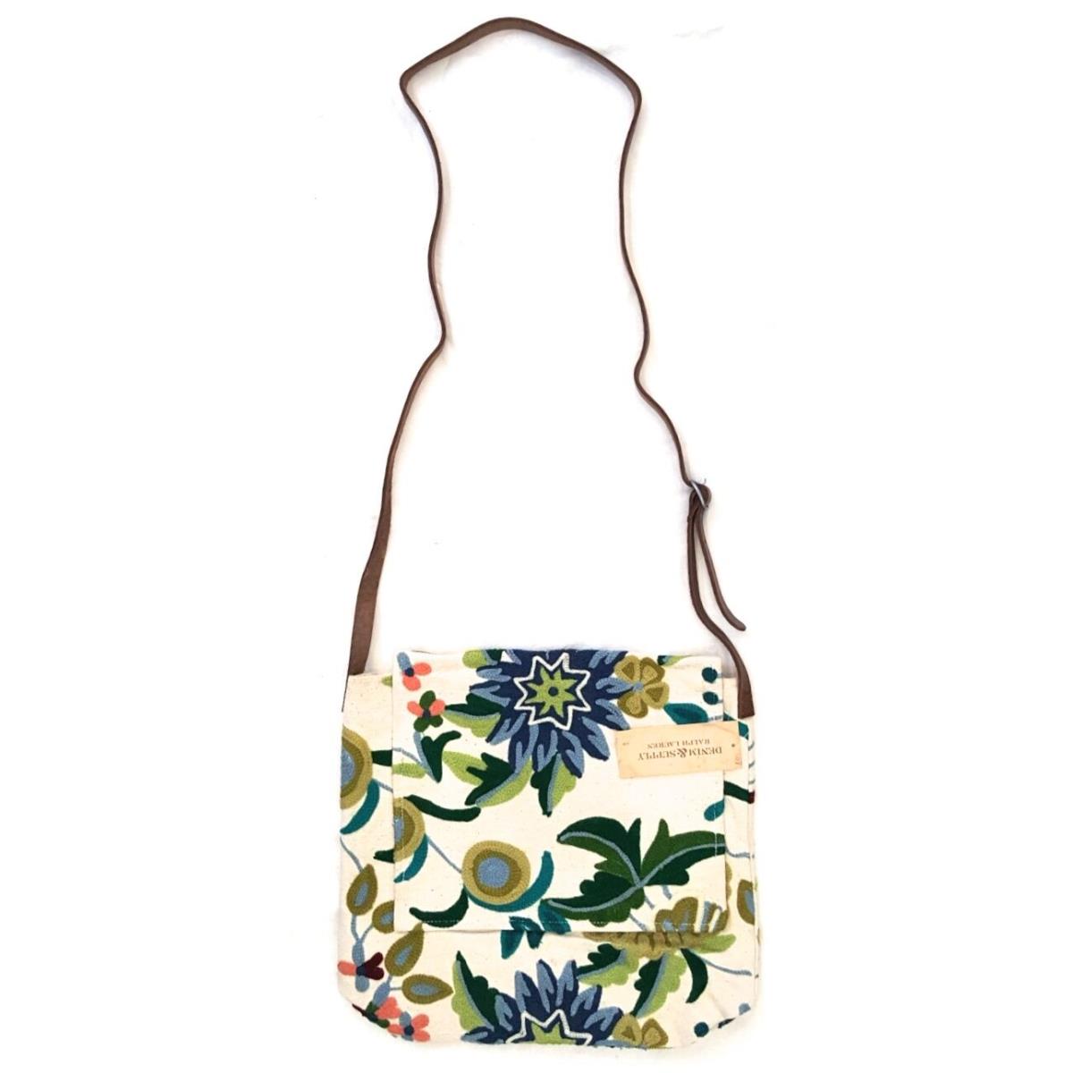 Ralph Lauren Denim Supply Jungle Flower Embroidered Cotton Shoulder Bag