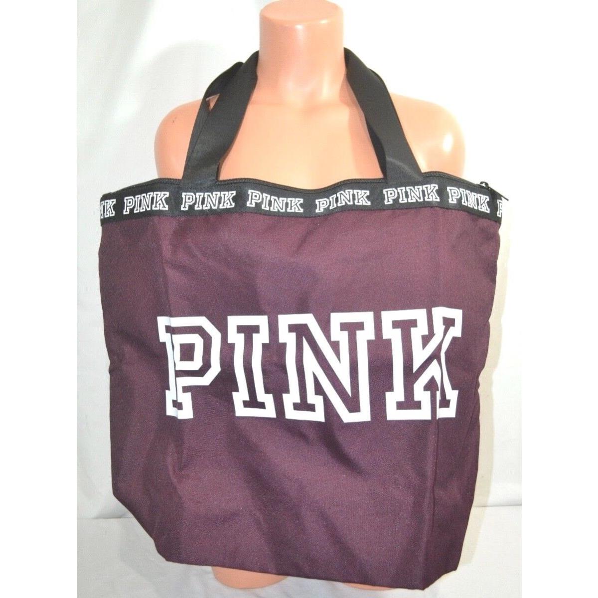 Victorias Secret Pink Burgandy Large Tote Bag Pink Dog Tote