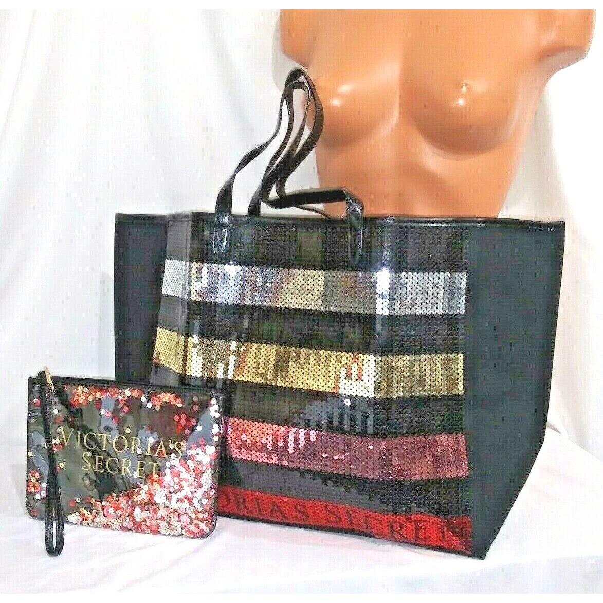 Victorias Secret Sequins Tote Bag Pouch Carry All Black Friday ...