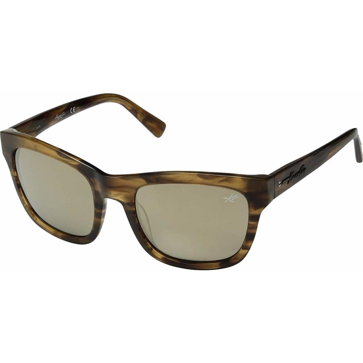 Kenneth Cole Designer Sunglasses KC7201-62C in Havana with Gold Mirror Lens