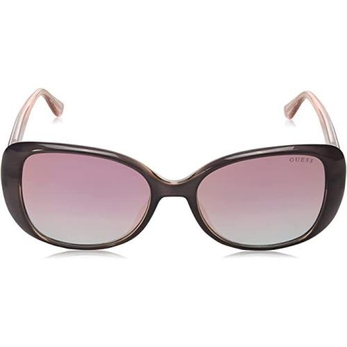 Guess Women`s GU7554 Designer Sunglasses with Bordeaux Red Purple Mirror Lenses