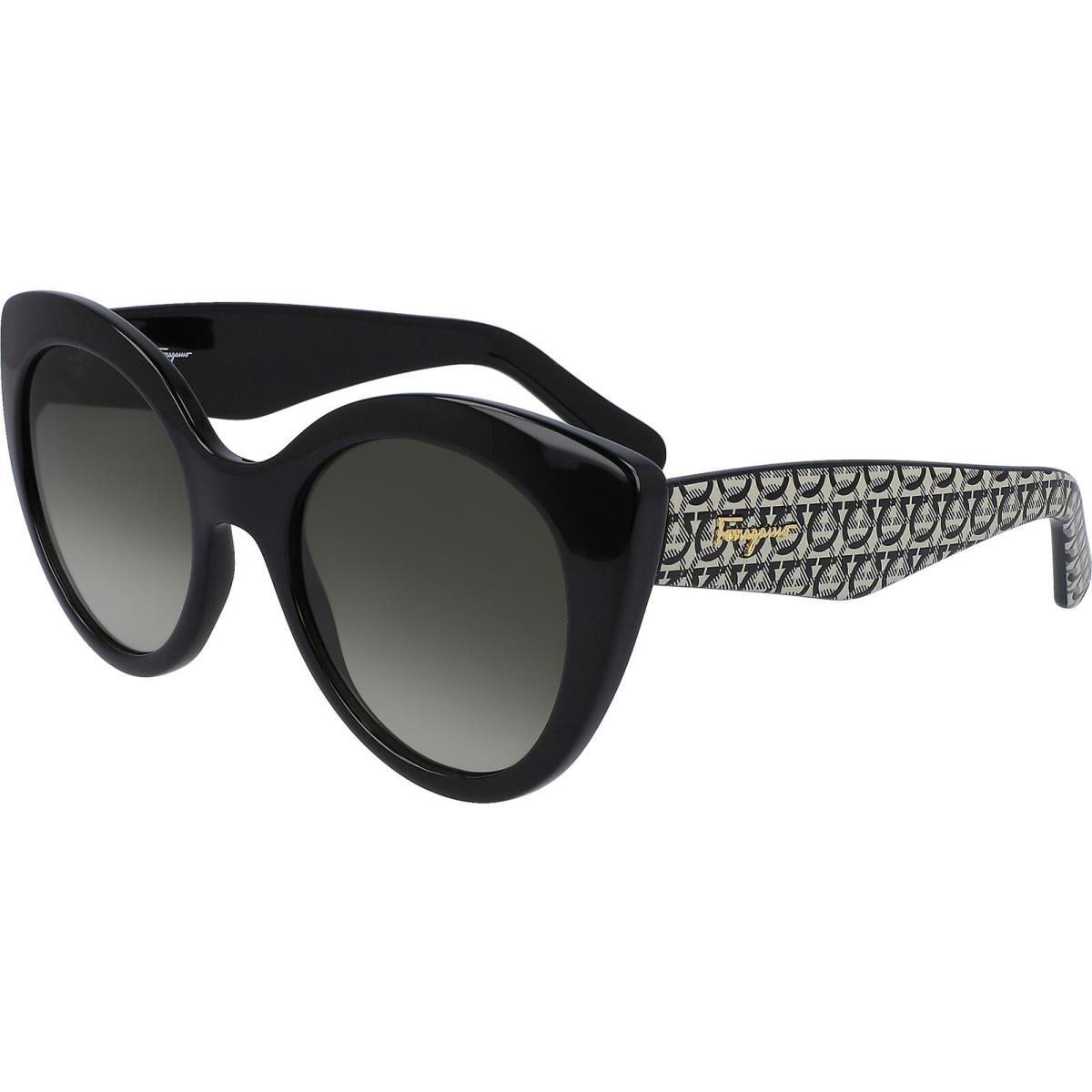 Salvatore Ferragamo Women`s Wide Temple Butterfly Sunglasses - SF964S Black-Gancini/Grey (003)