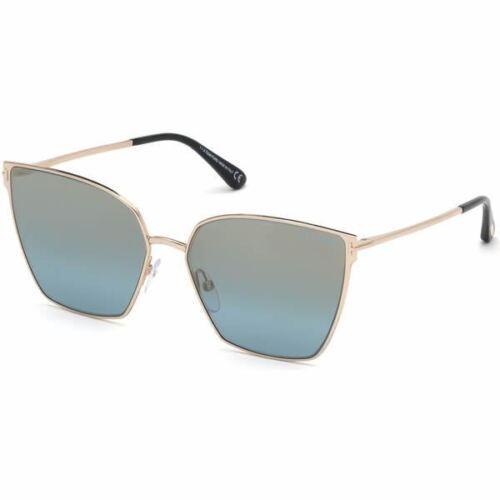 Tom Ford Helena FT0653 28V Women Sunglasses Rose Gold / Gradient Gray /blue - Gold Frame, Blue / Grey Lens