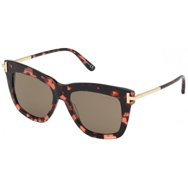 Tom Ford Dasha FT822 56E Women Sunglasses Violet Havana / Brown Square - Frame: Violet Havana, Lens: Brown