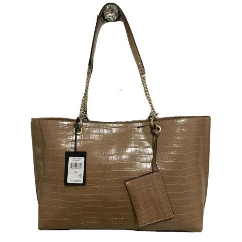 Dkny Tan Leather Claryce R13APL87 Tote Bag Purse