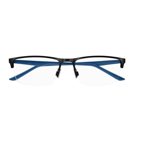Puma PU0373O 002 Blue-blue Rectangle Semi-rim Metal Unisex Eyeglasses