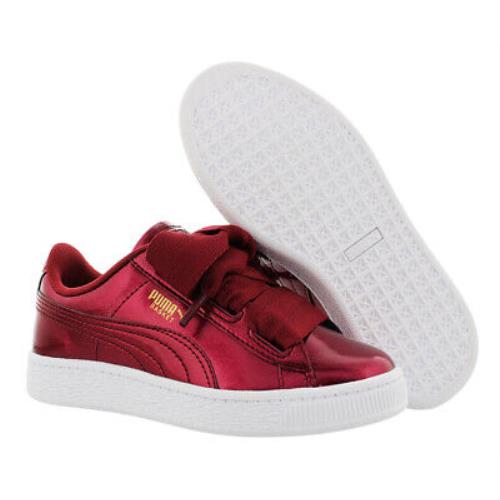 Puma Basket Heart Glam Ps Casual Girl`s Shoes Size 3 Color: Tibetan Red