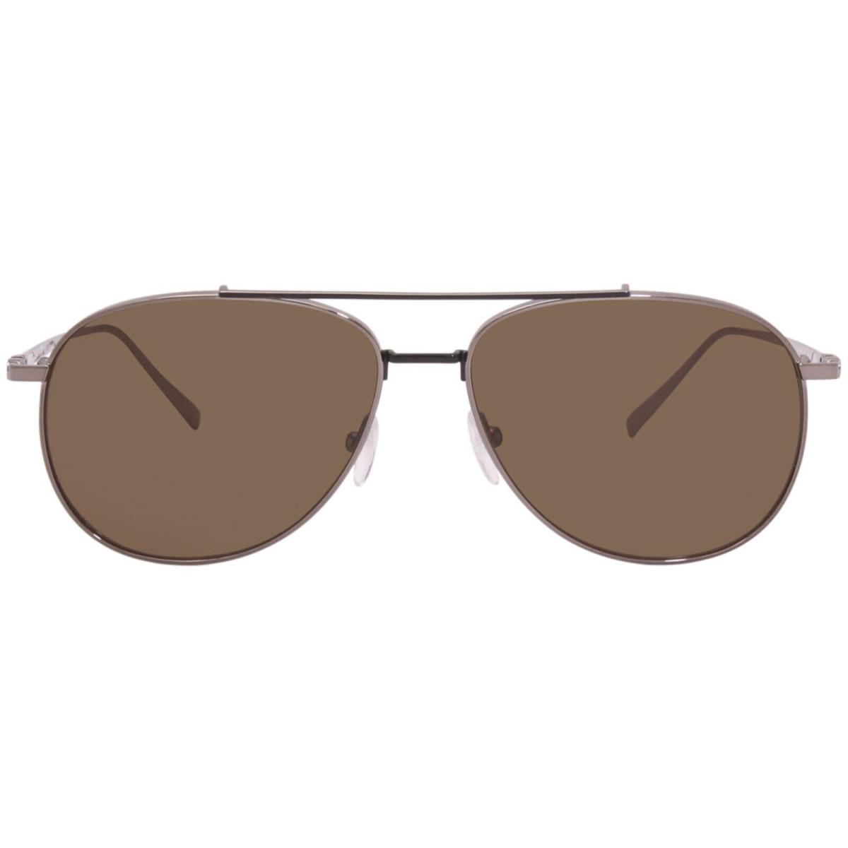 Salvatore Ferragamo sunglasses  - Shiny Gunmetal Frame, Brown Lens 0