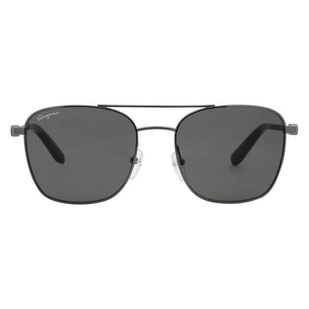 Salvatore Ferragamo Sunglasses SF158S 015 Dark Gunmetal/ Smoke Grey 53mm