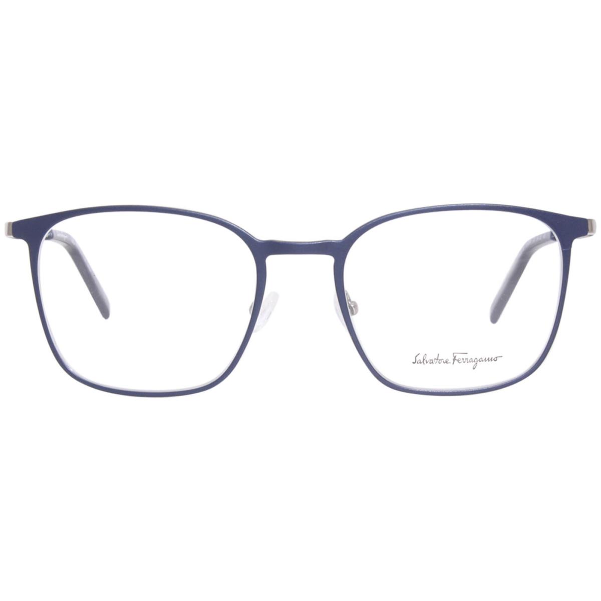 Salvatore Ferragamo SF2566 021 Titanium Eyeglasses Men`s Blue Full Rim 56mm