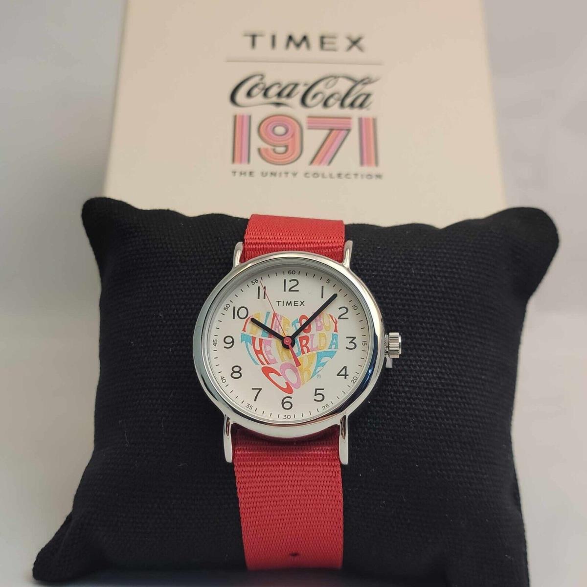 Timex TW2V29800 Weekender Coca Cola Unisex Analog Watch Black Nylon Strap