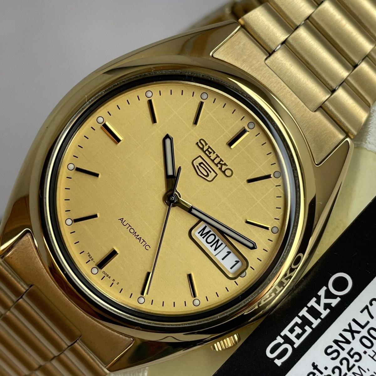 Seiko 5 SNXL72 Seiko Automatic Gold Dial Stainless Steel | 055807346158 ...