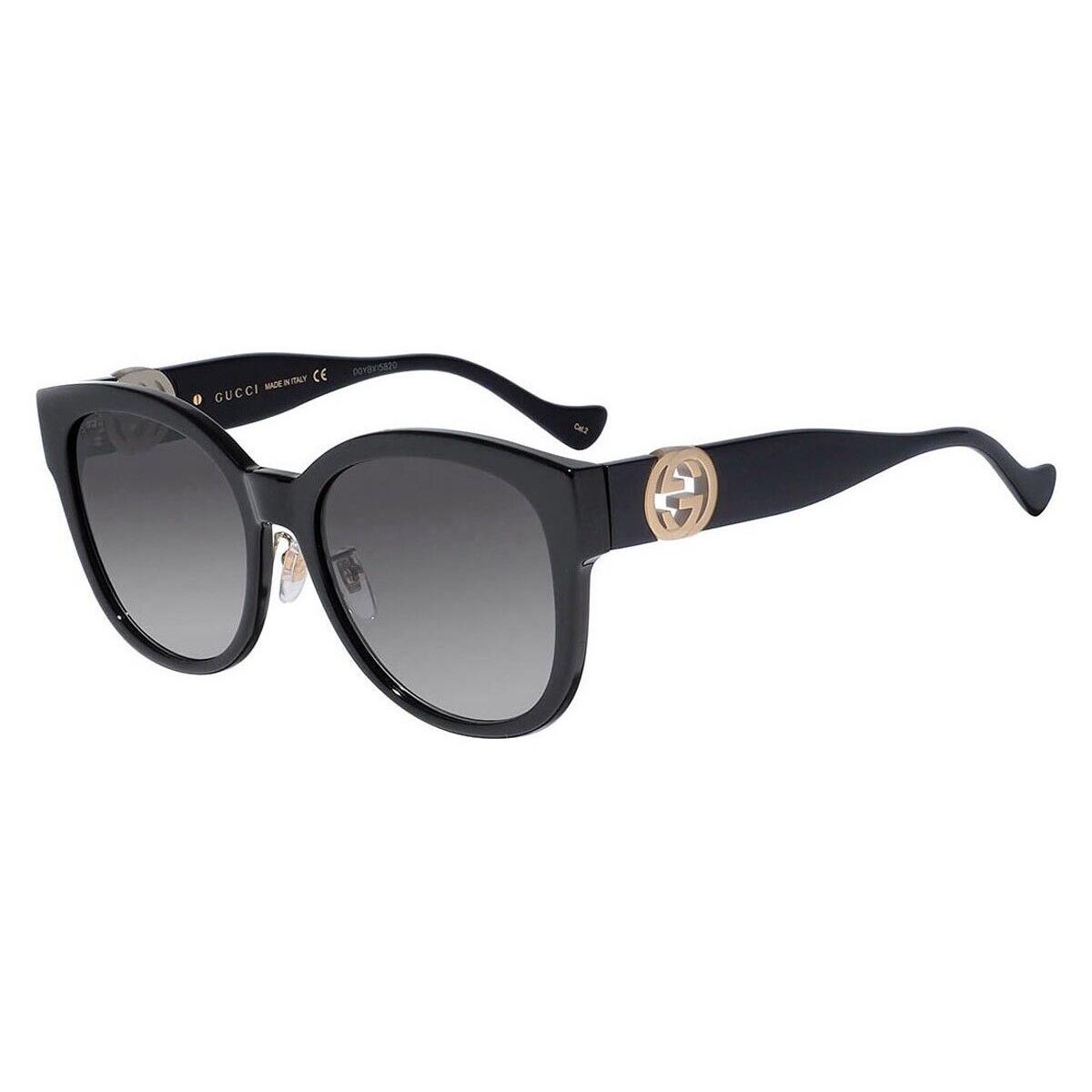 Gucci GG1028SK 006 Black - Grey Gradient Lens Women`s Sunglasses 56MM - Black Frame, GREY GRADIENT Lens